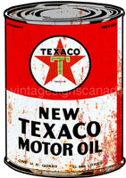 Texaco Motor Oil Can Cut Out Metal Sign-16X23 Metal Sign