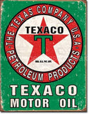 Texaco Motor Oil Tin Sign