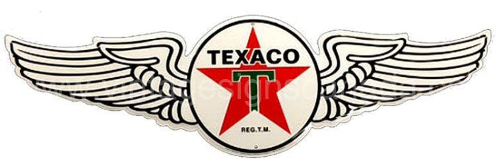 Texaco Wing Die-Cut Tin Sign