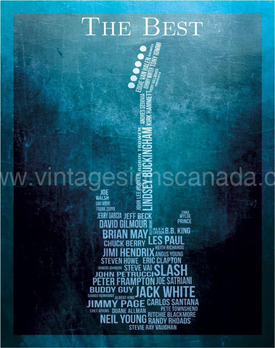 The Best - Guitarists Metal Sign Tin