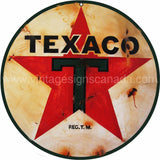 Vintage Texaco Reproduction Sign-14 Diameter Tin Sign