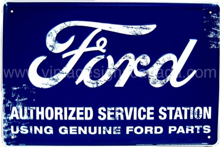 Weathered Ford Servicetin Sign-16X12 Tin Sign