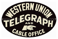 Western Union Telegraph Nostalgic Metal Oval Sign-11X18 Metal Sign