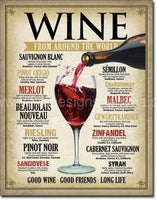 Wine Around The World Tin Sign