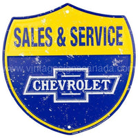 12 Die-Cut Chevy Sales And Service Tin Sign Tin Sign