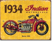 1934 Indian Motorcycle Tin Sign - Vintage Signs Canada