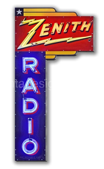 1936 Zenith Radio Vintage Metal Sign-9X17 Metal Sign