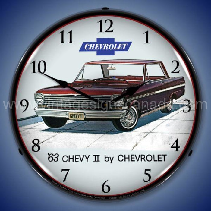 1963 Chevy 11 Nova Super Sport Led Clock