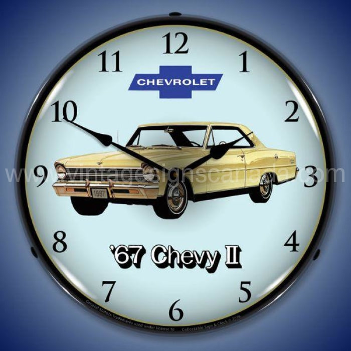 1967 Chevy 11 Nova Super Sport Led Clock