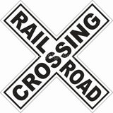 24 Large Railroad Xing Die Cut Sign Tin