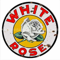 30 Steel White Rose Reproduction Motor Oil Sign Tin