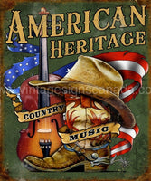 American Country Music Tin Sign-12X16 Sign