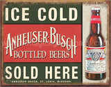 Anheuser Busch Ice Cold Tin Sign-16X12 Sign