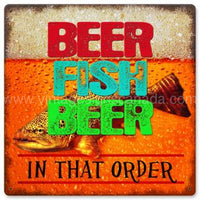 Beer Fish In That Order Vintage Sign-12X12