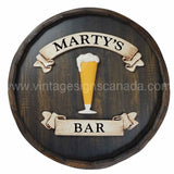 Beer Glass Personalized Quarter Barrel Sign