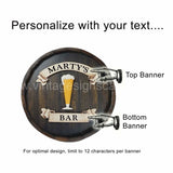 Beer Glass Personalized Quarter Barrel Sign