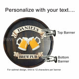 Beer Mugs Personalized Quarter Barrel Sign