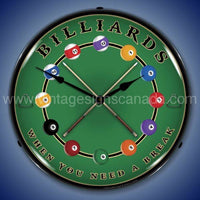 Billiards Led Clock