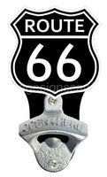Black Route 66 Bottle Opener-4X7 Opener