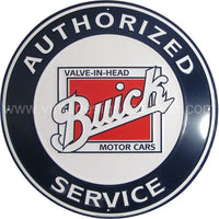 Blue Buick Service 24 Round Tin Sign