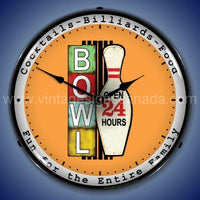 Bowling 24Hrs Led Clock