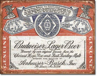 Budweiser Lager Beer Tin Sign-16X12 Sign