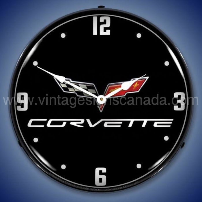 C6 Corvette Black Tie Led Clock