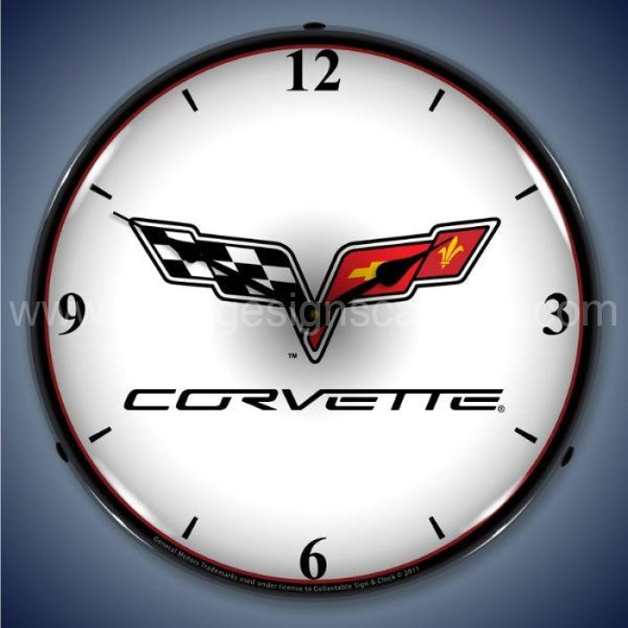 C6 Corvette Logo Led Clock