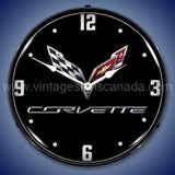 C7 Corvette Black Tie Led Clock