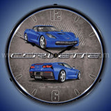 C7 Corvette Laguna Blue Led Clock