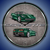 C7 Corvette Lime Rock Green Led Clock