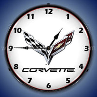 C7 Corvette Logo Led Clock