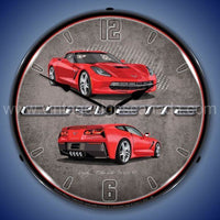 C7 Corvette Torch Red Led Clock