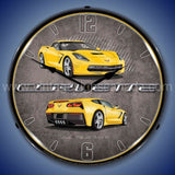 C7 Corvette Velocity Yellow Led Clock