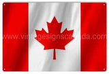 Canada Flag Reproduction Metal Sign-18X12 Tin Signs