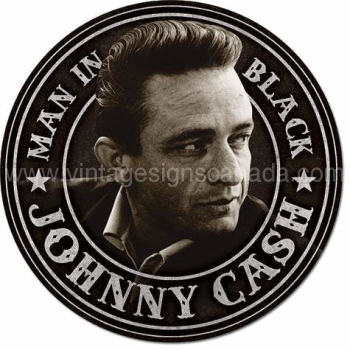 Cash-Man In Black Round Tin Sign