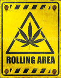 Caution Rolling Area Tin Sign-12X16 Sign
