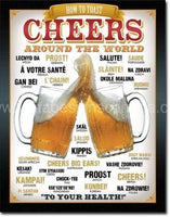 Cheers Around The World Tin Sign - Vintage Signs Canada