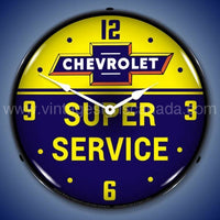 Chevrolet Bowtie Super Service Led Clock