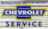 Chevrolet Service Corrugated Tin Sign - Vintage Signs Canada