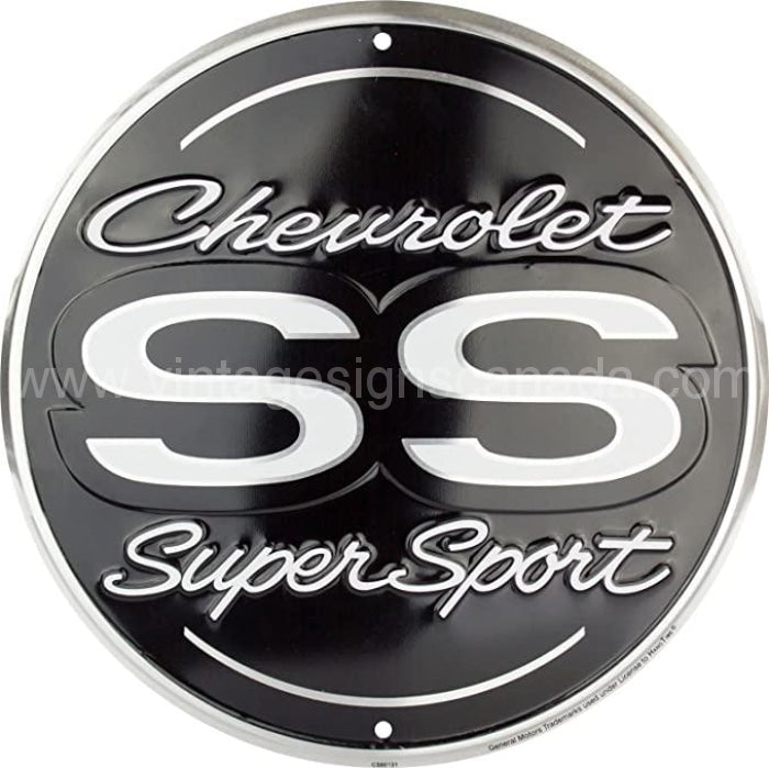 Chevrolet Super Sport 12 Round Tin Sign Tin Sign