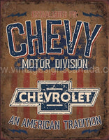 Chevy-American Tradition Tin Sign-12X16 Sign