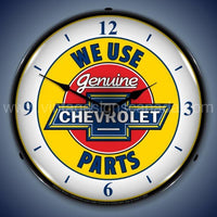 Chevy Parts W/Numbers Led Clock