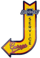 Chevy Service Bent Arrow Tin Sign-11.5X17.5 Sign