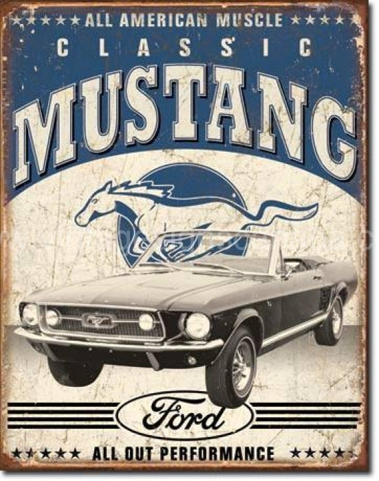 Classic Mustang Tin Sign - Vintage Signs Canada
