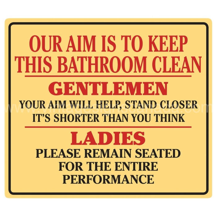 Clean Bathroom Embossed Tin Sign