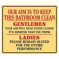 Clean Bathroom Embossed Tin Sign