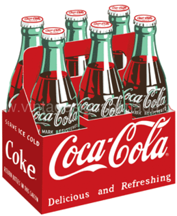 Coke Carton Embossed Die-Cut Tin Sign - Vintage Signs Canada