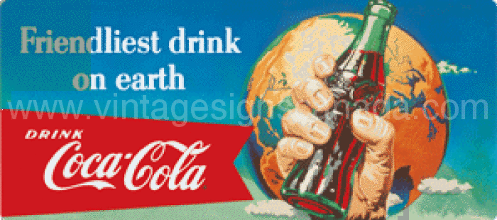 Coke Friendliest Drink Embossed Tin Sign - Vintage Signs Canada