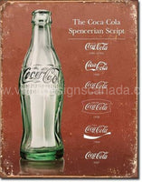 Coke Script Heritage Tin Sign - Vintage Signs Canada